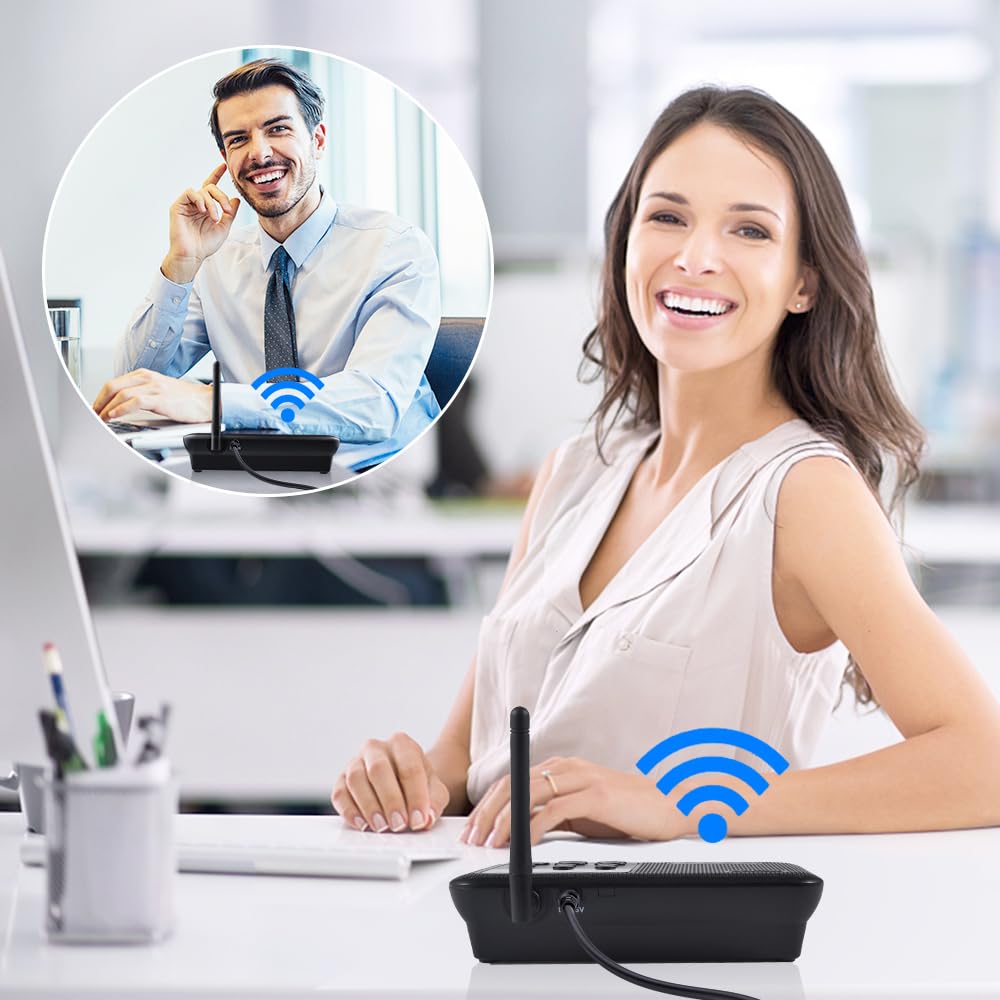 Wuloo Intercoms Wireless for Home 1 Mile Range 22 Channel 100 Digital Code Display Screen, Wireless Intercom System for Home House Business Office
