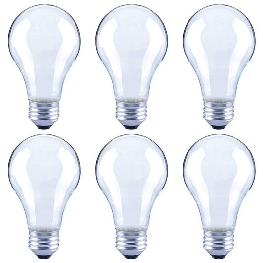40-Watt Equivalent A19 Frosted Glass Filament Dimmable LED Light Bulb Soft White (6-Pack)