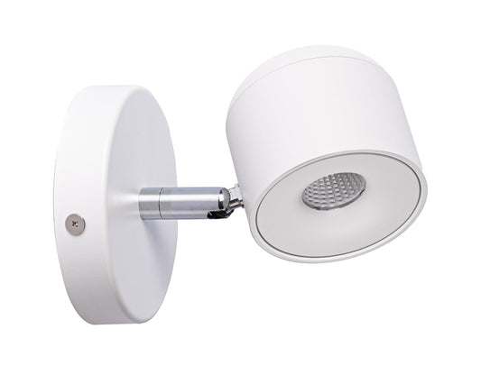 Aisilan White 7W Modern Dimmable Adjustable Wall Sconce Fixture LED COB Wall Spot Lighting Aluminum Bedside Reading Wall Light Warm White 3000K CRI 97
