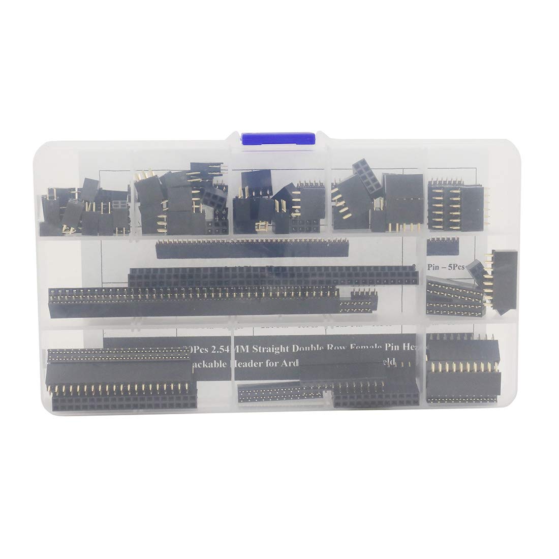 Didamx 90Pcs 2.54MM Straight Double Row Female Pin Header Socket Connector Strip for Arduino Prototype Shield