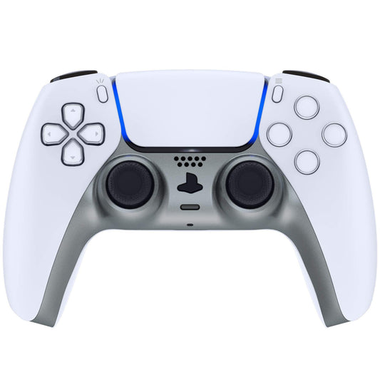 eXtremeRate Metallic Steel Gray Decorative Trim Shell Compatible with p s 5 Controller, DIY Replacement Clip Shell, Custom Plates Cover Compatible
