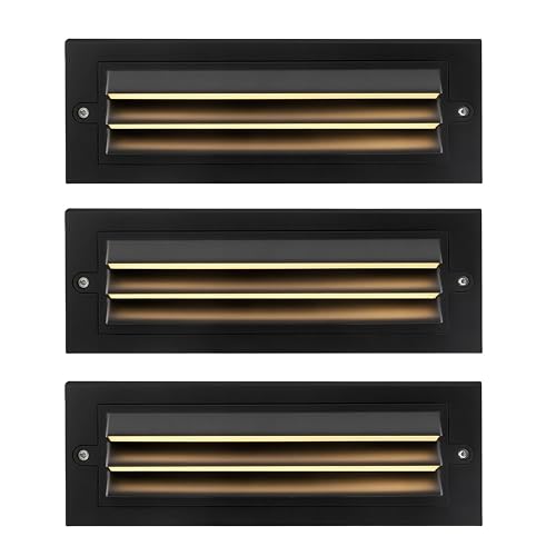 ZONK 110V-240V LED Outdoor Indoor Stair Step Lights, 6W IP65 Waterproof 3000K Non-dimmable Deck Retaining Wall Lights for House, Garden,Garage, Pack