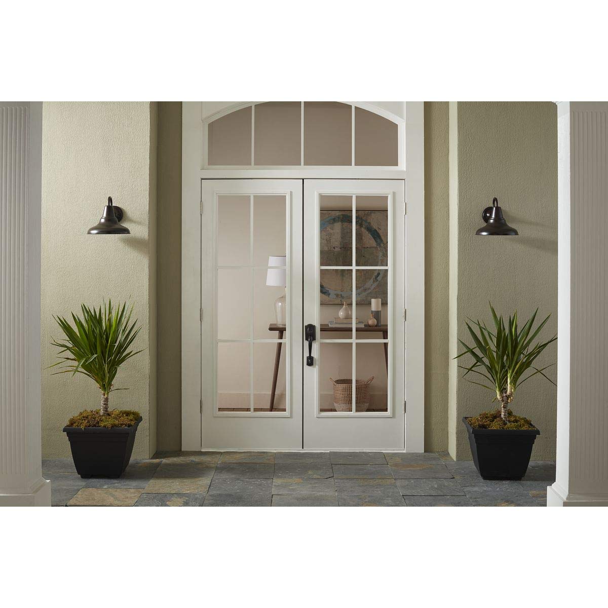 Progress Lighting P5623-20 District Collection 1-Light Farmhouse Outdoor Wall Lantern Light, Antique Bronze, 12" W x 10-1/2" H