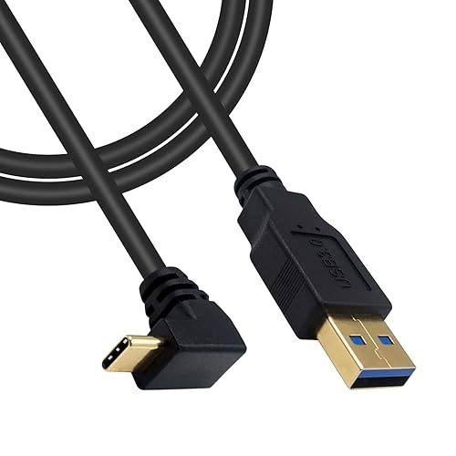 Dafensoy 5Ft 90 Degree USB Type C Cable, USB A 3.0 to USB C 3.1 Up & Down Angle Charging Cable Suitable for Mobile Phones, Tablets, Laptops, USB