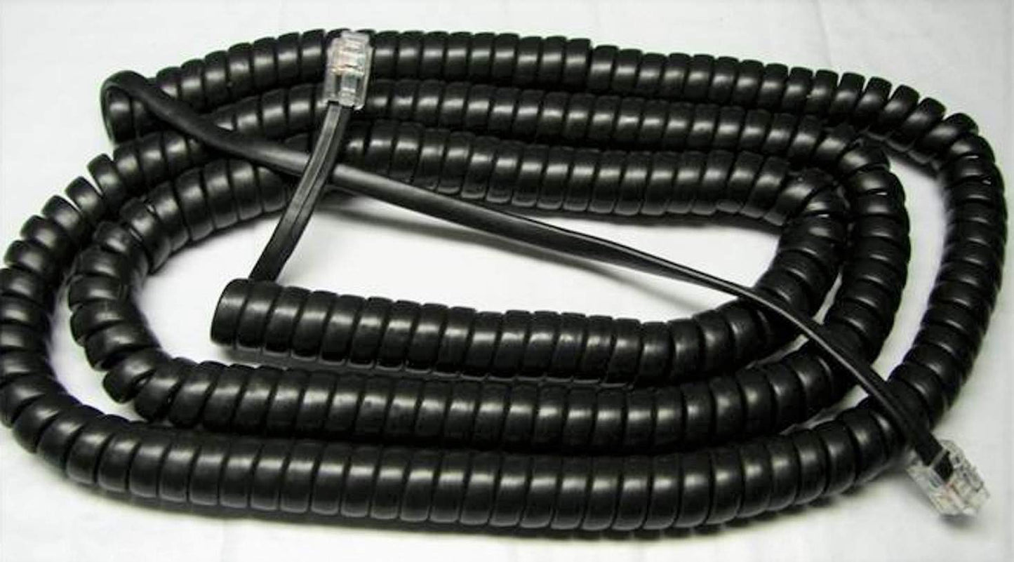 DIY-BizPhones 5-Pack Flat Black 25' Ft Long Handset Cords Compatible with Yealink IP Phone SIP T4 T4S T5 T5S Series T40P T41P T41S T42P T46G T48G T48S
