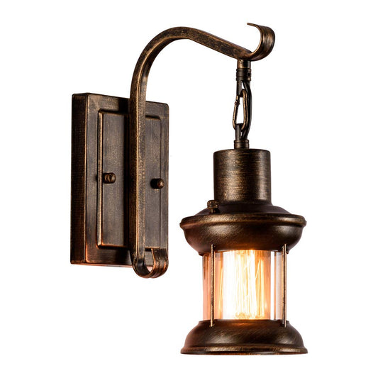 moonkist Industrial Vintage Single Head, Rustic Nordic Glass wall Sconce Fixtures Retro Metal Painting Color Wall lamp for Home Bar Bedroom Bedside