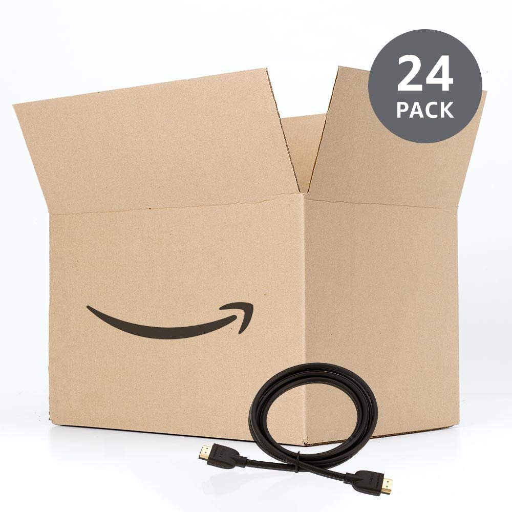 Amazon Basics High-Speed 4K Ultra HD HDMI 2.0 Cable/Cord, 6 feet, 24-Pack, 18 Gbps, 60 Hz, 2160p, 48 bit, Male-to-Male, Ethernet Ready, 3D, Black