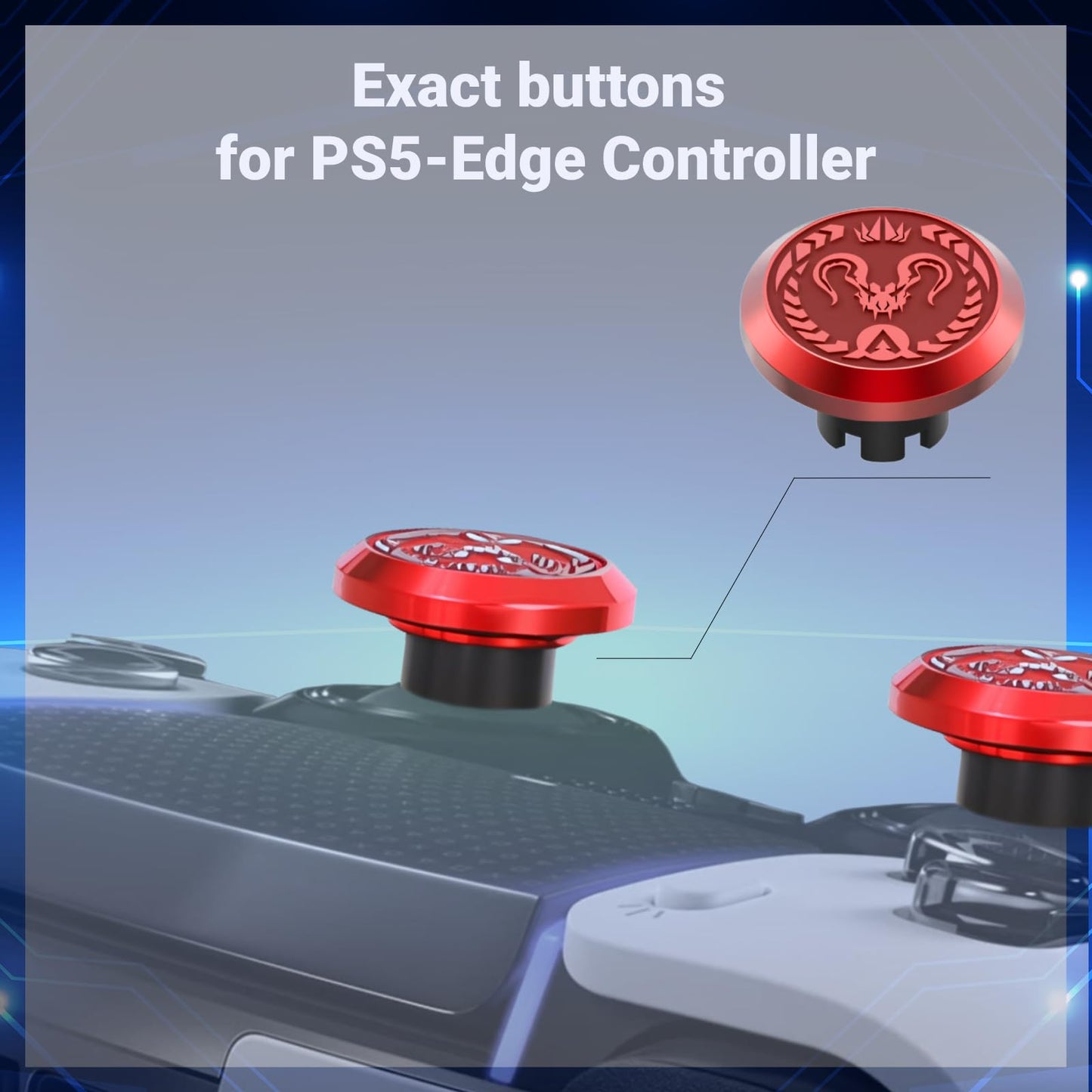 for PS5-Edge Controller Replacement Parts - Thumbsticks, Paddles, Trigger Buttons Accessories for Edge Controller (Red)