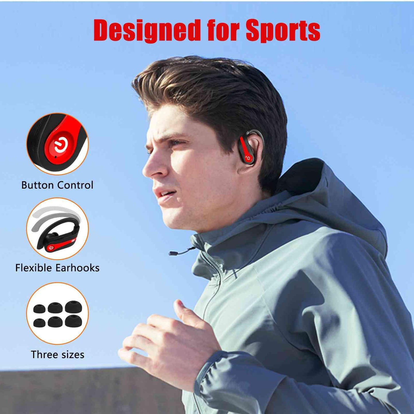 UrbanX Challenger Series Sports Earphones Wireless Bluetooth with Built-in Mic, 200H Superior Playtime, Immersive Sound, Quick-Pair, Secure Fit, IPX7…