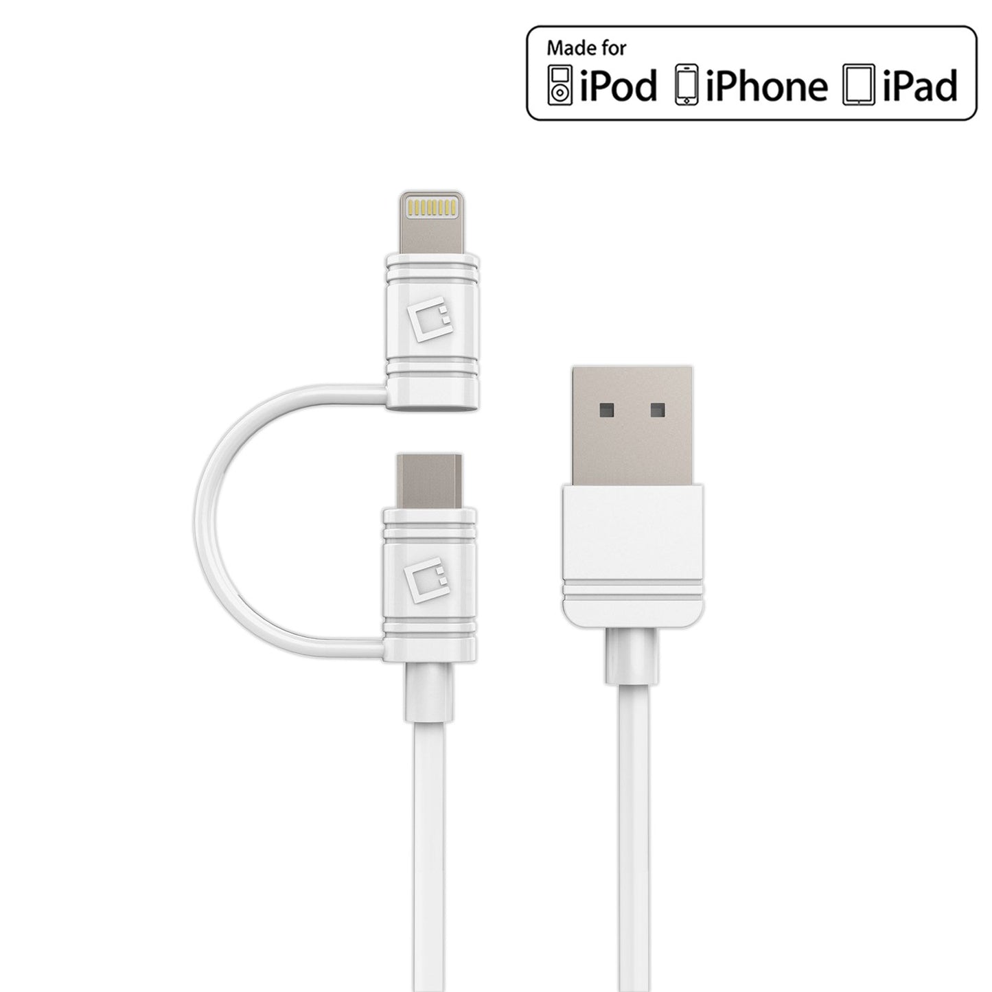 Cellet iPhone Charger Cable, iPhone Charging Cord with Micro-USB Connector Combo Compatible to iPhone 13 Pro Max Mini 12 Pro Max Mini 11 iPad Pro…