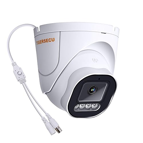 TIGERSECU 5MP Wide Angle Dome Security Camera for TVI, CVI, AHD, CVBS DVRs, Weatheproof for Indoor/Outdoor Use, Hybrid 4-in-1 with OSD Switch (Power