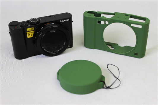 BolinUS Fullbody Ultra-Thin Lightweight Rubber Soft Silicone Case Bag Cover for Panasonic Lumix LX10 DMC-LX10 -Green