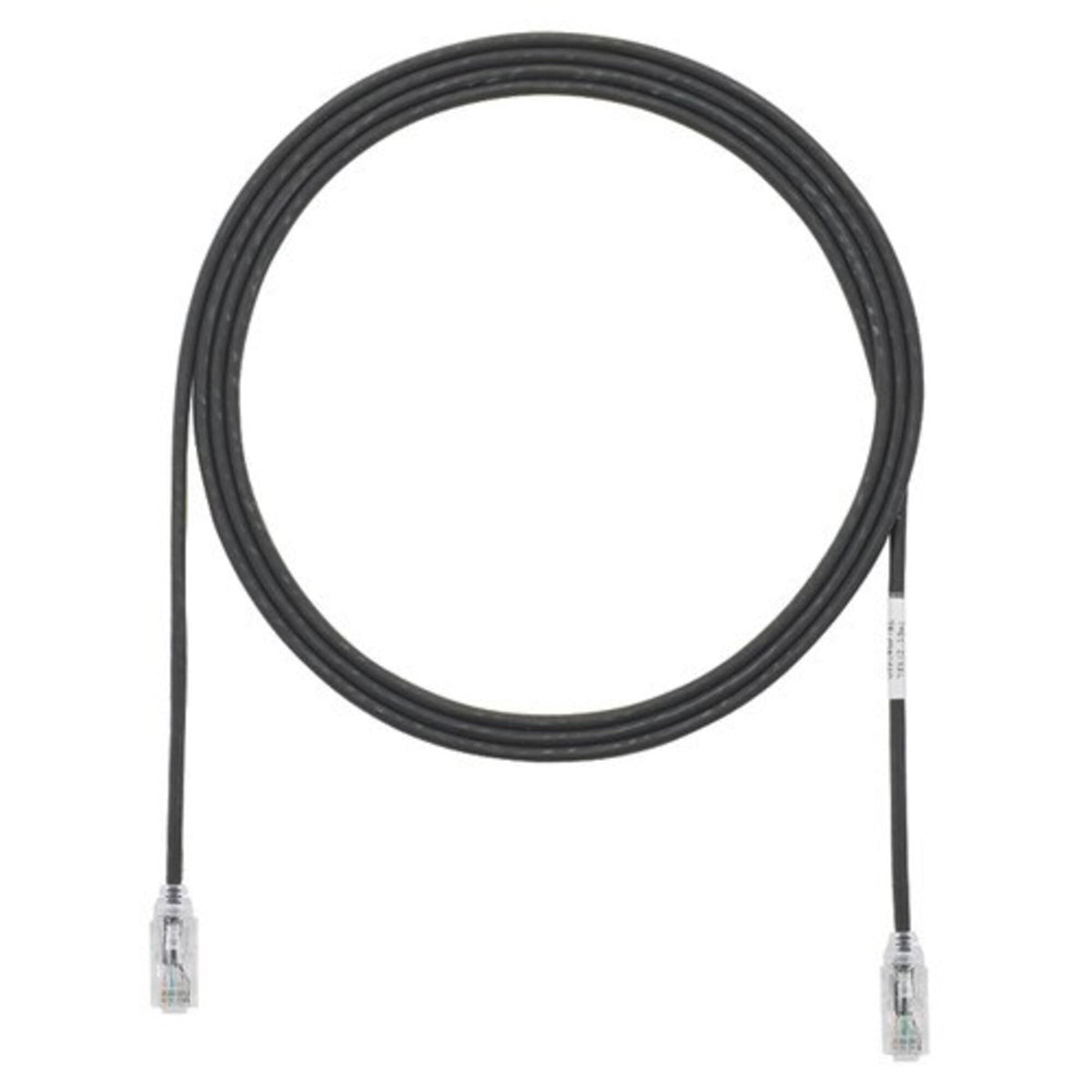 Panduit Cat 6 Patch Cord, TX6-28, 28 AWG, 15 ft, Black, RJ45 Modular Plug, Tangle-Free Latch