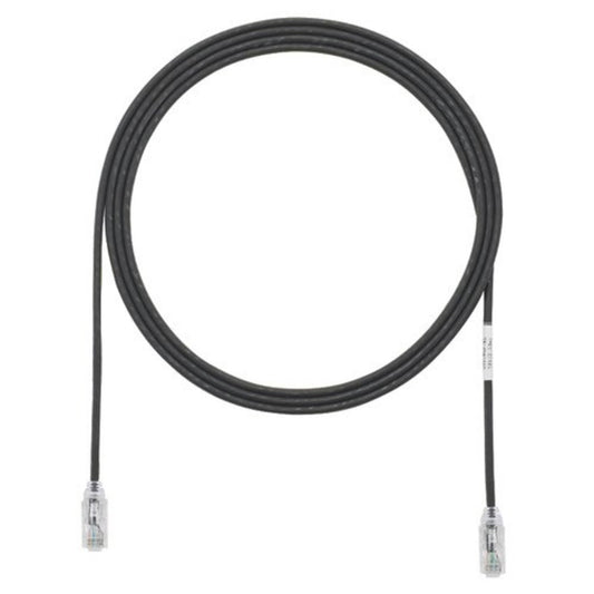 Panduit Cat 6 Patch Cord, TX6-28, 28 AWG, 15 ft, Black, RJ45 Modular Plug, Tangle-Free Latch