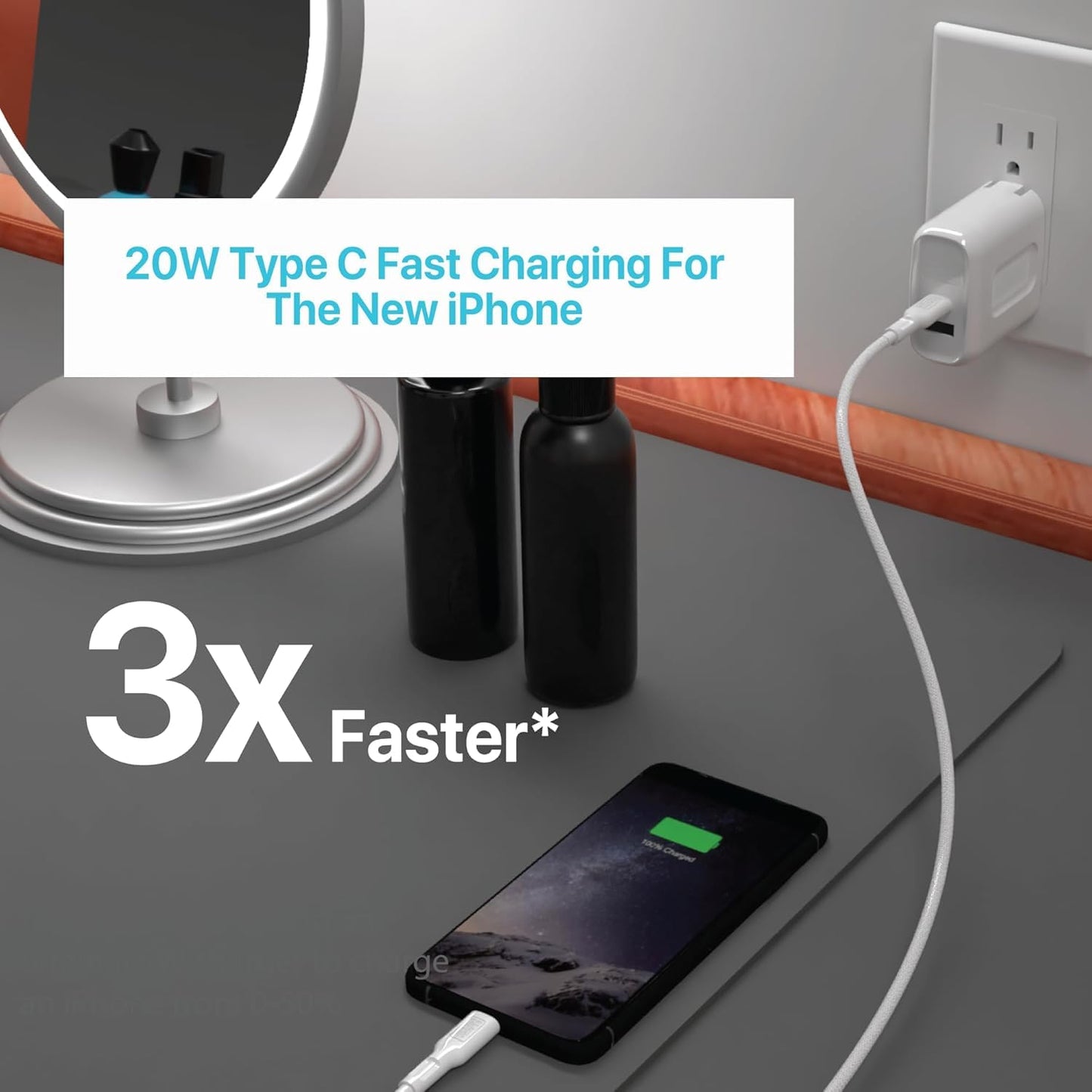 BLACK+DECKER Quick-Charge PD Wall Charger, 2-Port, 38W - USB & Type C Wall Plug - Compact Power Block USB C - Fast Charger Adapter Power Delivery