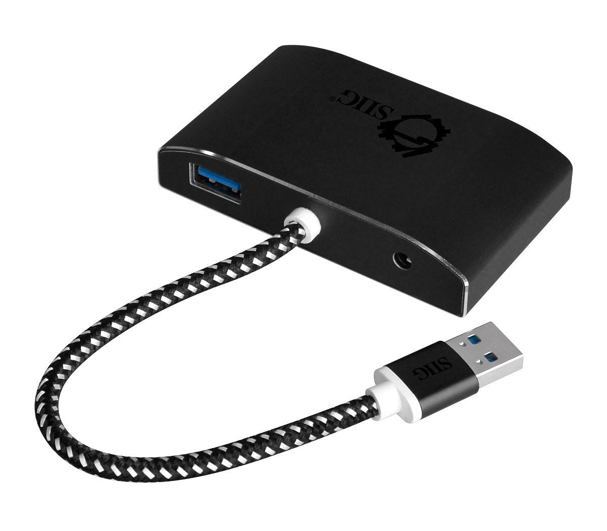 SIIG SuperSpeed 4 Port USB 3.0 Hub With 5V Power Adapter and Woven Braided USB - Powered Hub & Port Adapter