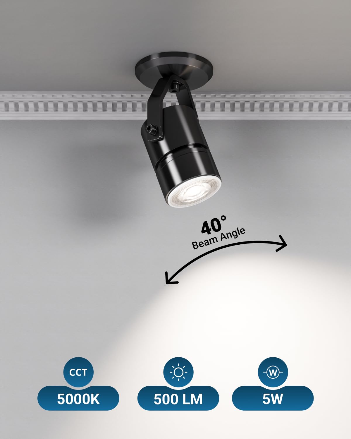Sunco 6 Pack MR16 Two Pin LED Light Bulbs, 5W=50W, Dimmable