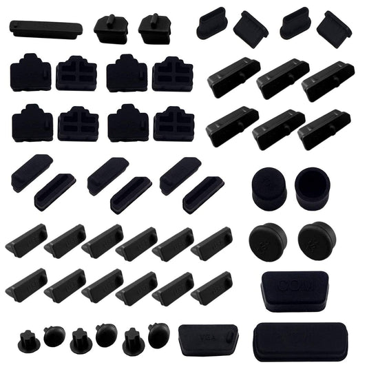 LAMPVPATH 52 PCS Anti-dust Plugs Laptop Port Dust Plugs, Commonly Used 13 Types of Laptop Computer Port Dust Covers Stoppers (52 PCS in 13 Commonly