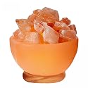 Himalayan Glow Pink Salt Bowl Night Lamp with Crystal Himalayan Salt Chunks | Hand-Carved Himalayan Salt Lamp for Air Purification and Relaxing