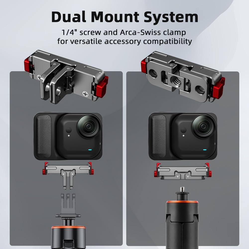 Quick Release Magnetic Adapter Mount for Insta360 GO Ultra Camera, Foldable Aluminum Alloy Magnetic Expansion Adapter with 1/4" Screw Hole Connector
