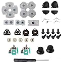 Onyehn L1 R1 L2 R2 Trigger Springs Replacement Parts Buttons,3D Analog Joysticks Thumb Sticks Cap Conductive Rubber Screwdriver Kit for PlayStation 4