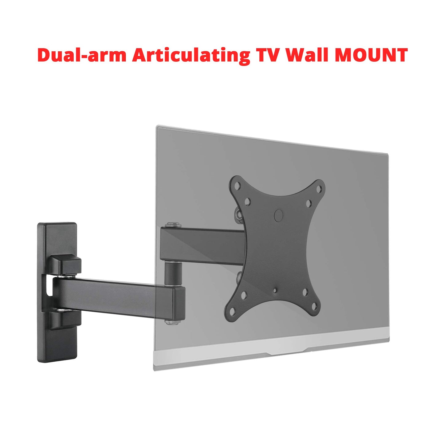 SIIG TV Monitor Wall Mount for Most 13" to 27" LCD Plasma Flat Screen Monitors up to 33lbs - VESA 75x75mm/ 100x100mm - Full Motion Articulating