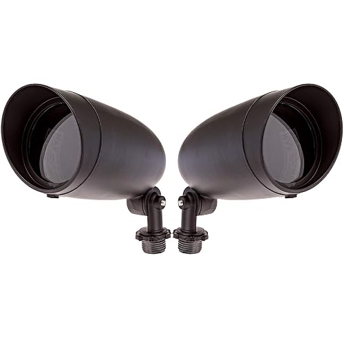 Dysmio Lighting One Light PAR20 120 Volt Die Cast Aluminum Durable Outdoor Landscape Security Lighting Flood, Dark Bronze - Pack of 2