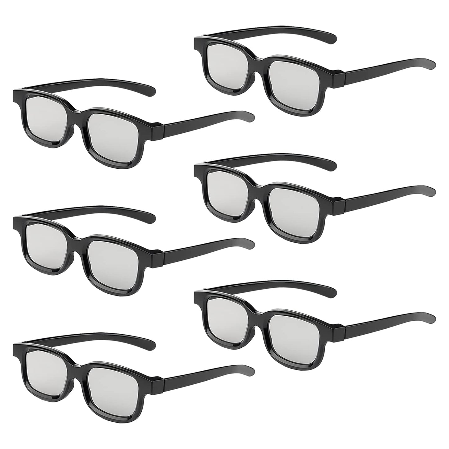 Reald 3D Glasses, Circular Polarized Non-Flashing Passive 3D Glasses for Reald Format Cinema/Passive Polarized 3D TV Projector - 3D Glasses That