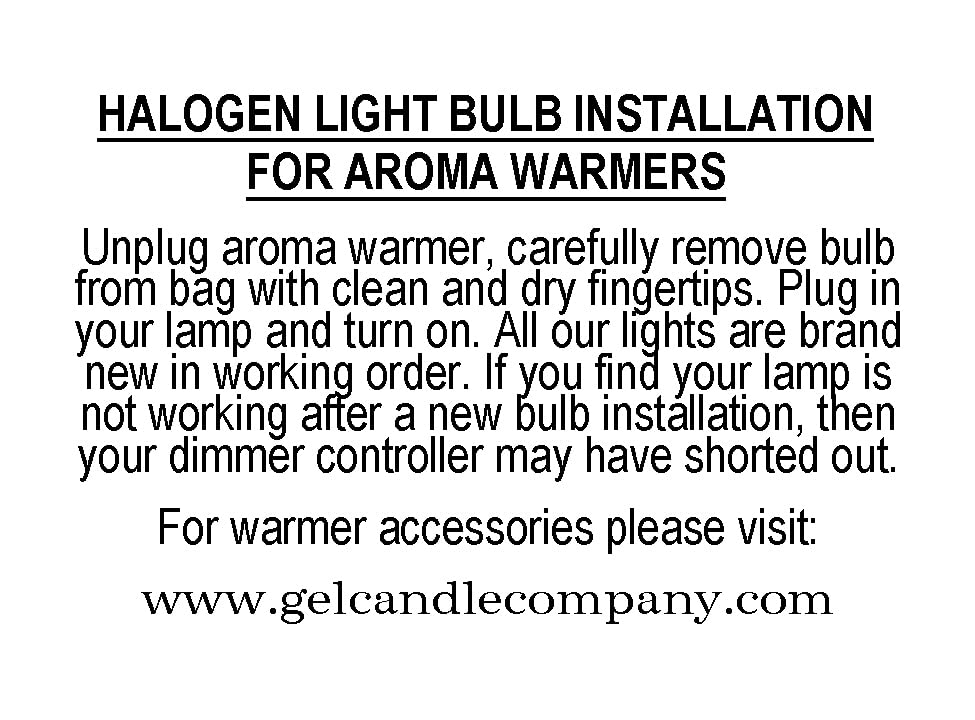 The Gel Candle Company 3 Pack - Replacement Dimmable Halogen Bulbs for Aroma Warmers Only - 2 pins 120 Volt 35 Watt G5.3 Base ONLY for Warmers Aroma