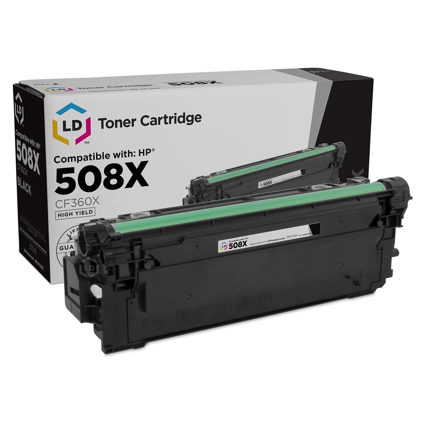 LD Compatible Toner Cartridge Replacement for HP 508X CF360X High Yield (Black) Compatible with HP Printers M533X M552dn M553dh M553dn M553n M577c