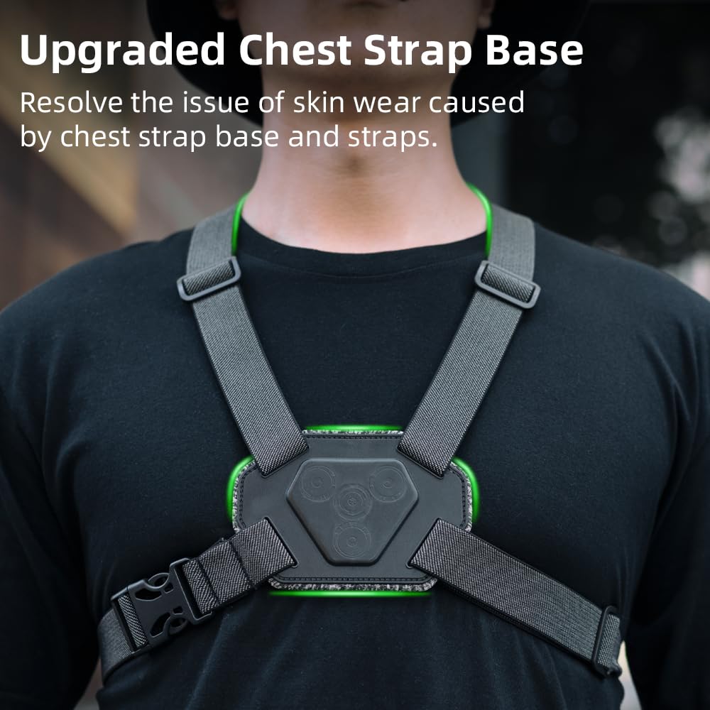 SUREWO Upgraded Magnetic Chest Mount Harness Strap Body Mount Chesty Compatible with Go Pro Hero 13/12/11/10/9/8/7 Black,DJI Osmo Action 5