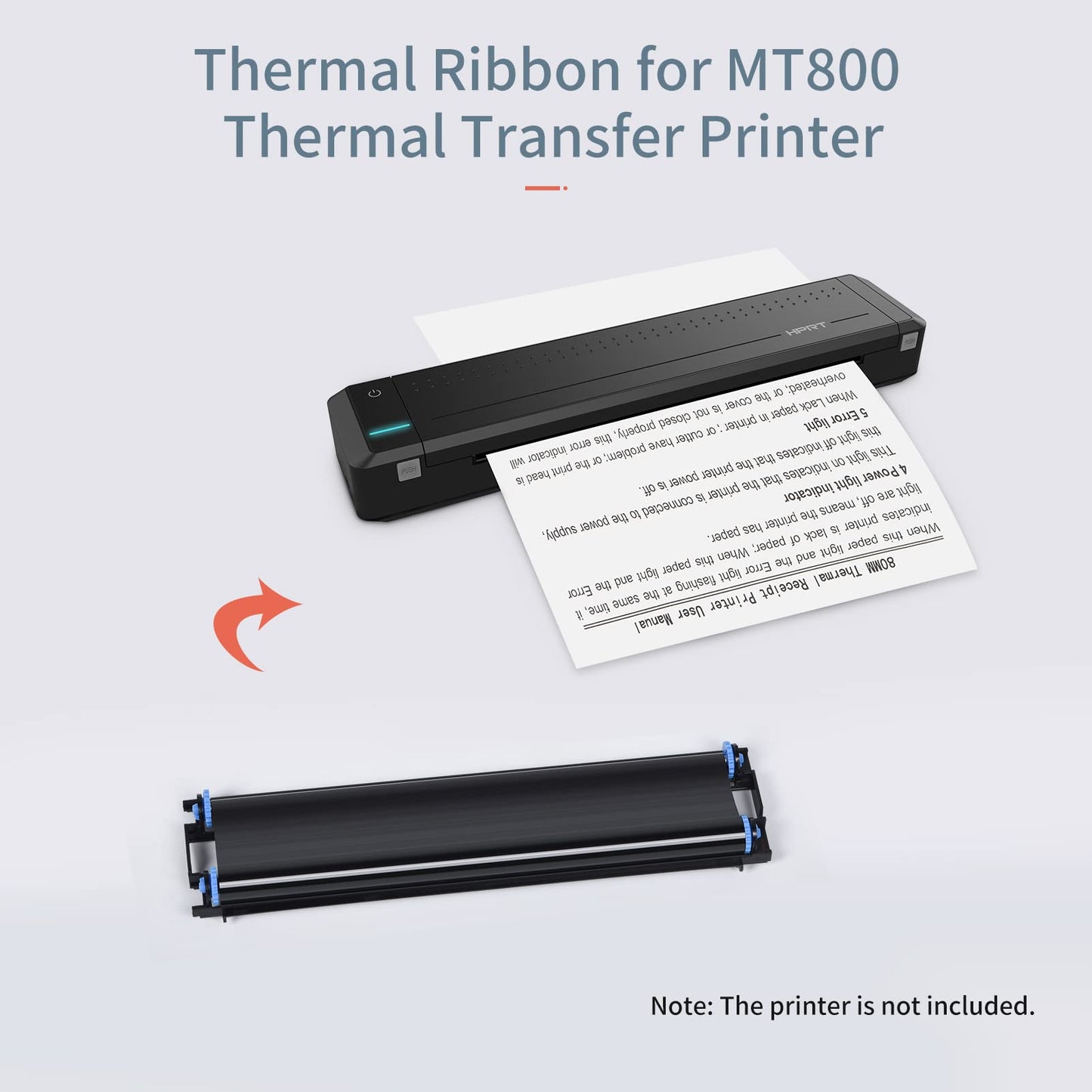LANRU Thermal Ribbon 2 Rolls Thermal Transfer Ribbon with RFID Funtion for MT800 Portable A4 Thermal Transfer Printer