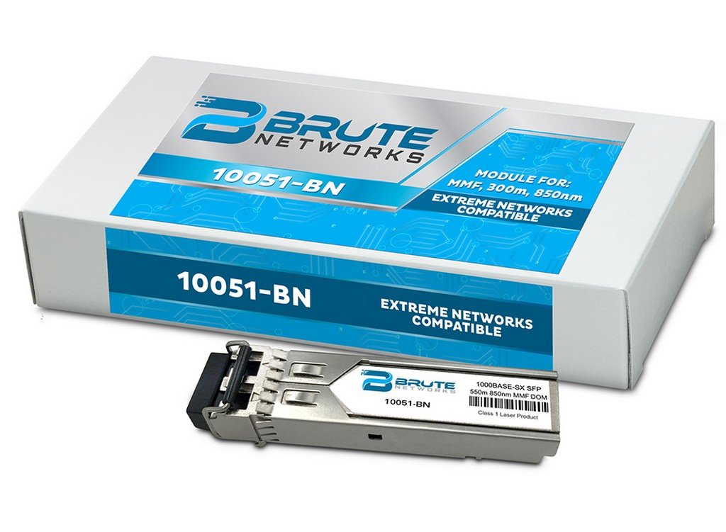 Brute Networks 10051-BN - 1000BASE-SX 300m MMF 850nm SFP Transceiver (Compatible with OEM PN# 10051)