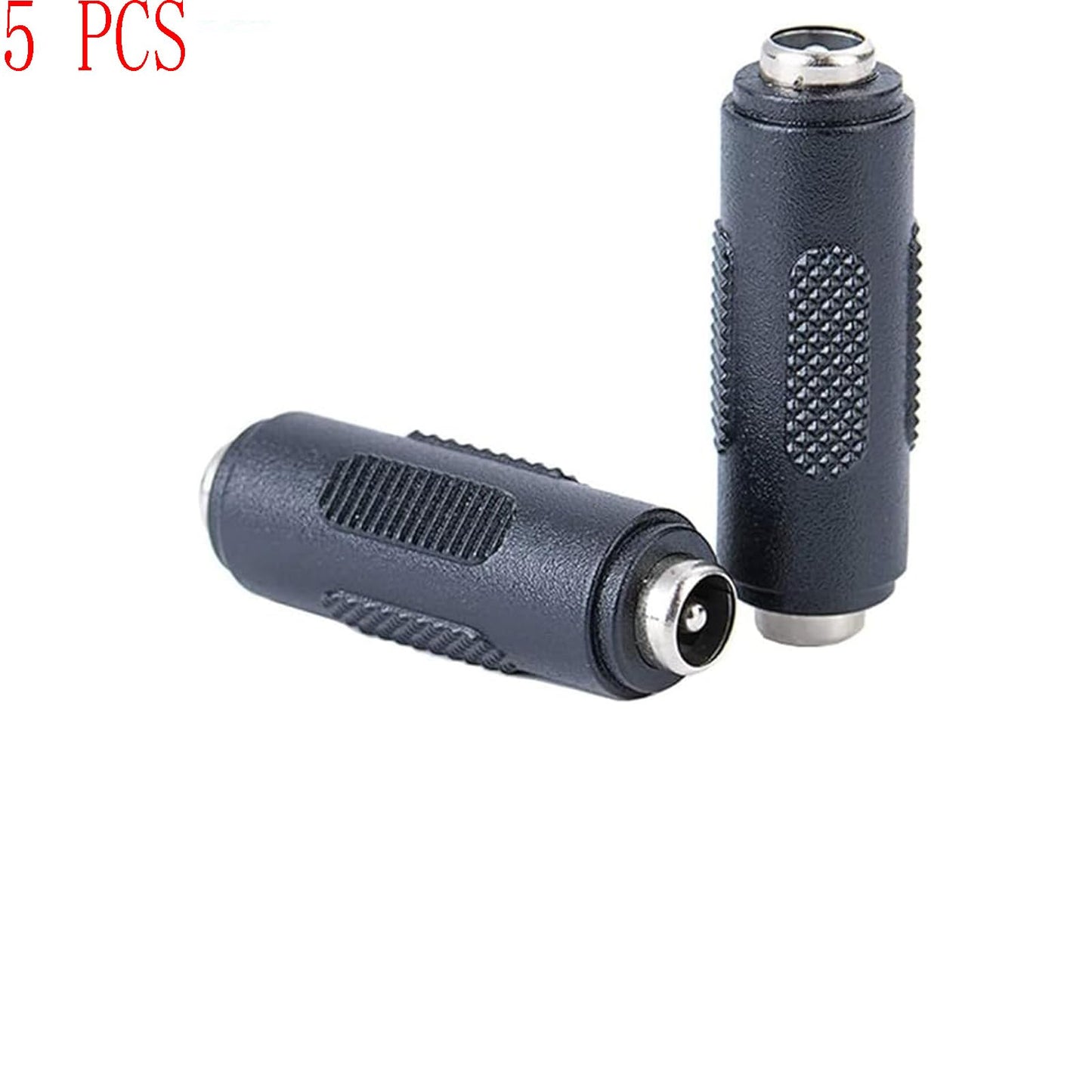 Lagogia 5.5mm x 2.1mm DC Power Connector Adapter, 5.5mm x 2.1mm DC Female to Female Power Jack Connector Adapter for CCTV Camera - (5 Pcs)