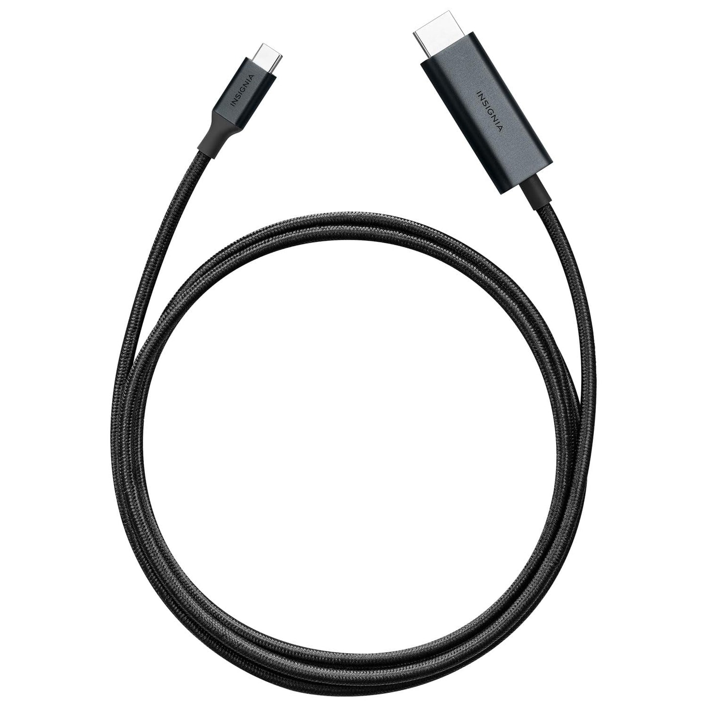 INSIGNIA 6 ft. 8K Ultra HD USB-C to HDMI 2.1 Braided Cable, 8K High-Resolution, 48Gbps high-Speed Data Transfer, Gold Plated connectors for Laptop