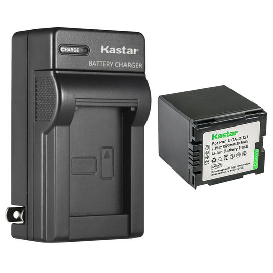 Kastar 1-Pack CGA-DU21 Battery and AC Wall Charger Replacement for Panasonic PV-GS80, PV-GS83, PV-GS85, PV-GS120, PV-GS150, PV-GS180, PV-GS200