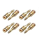 Accessonico 4 Pairs 8 Plugs Speaker Banana Plugs Gold Plated - Open Screw Type Brass Connector for Speaker Stereo Wire, Home Theater Audio (8 pcs/4
