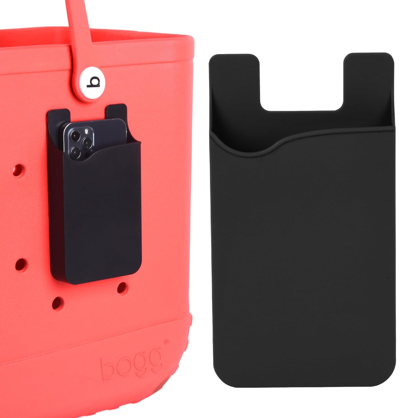 Raymall Phone Holder Compatible with Bogg Bag and Simple Modern Beach Tote, Universal Hard ABS Plastic Cell Phone Case Holder Accessories for Bogg Bag
