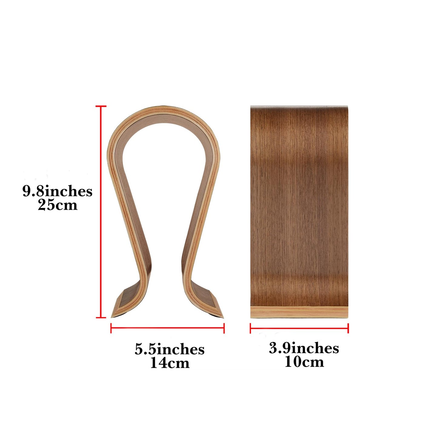 Linkidea Wooden Omega Headphones Stand/Wooden Headphone Hanger/Wood Headset Holder/Omega Earphone Desk Display Hanger - Wooden Headsets Walnut Finish