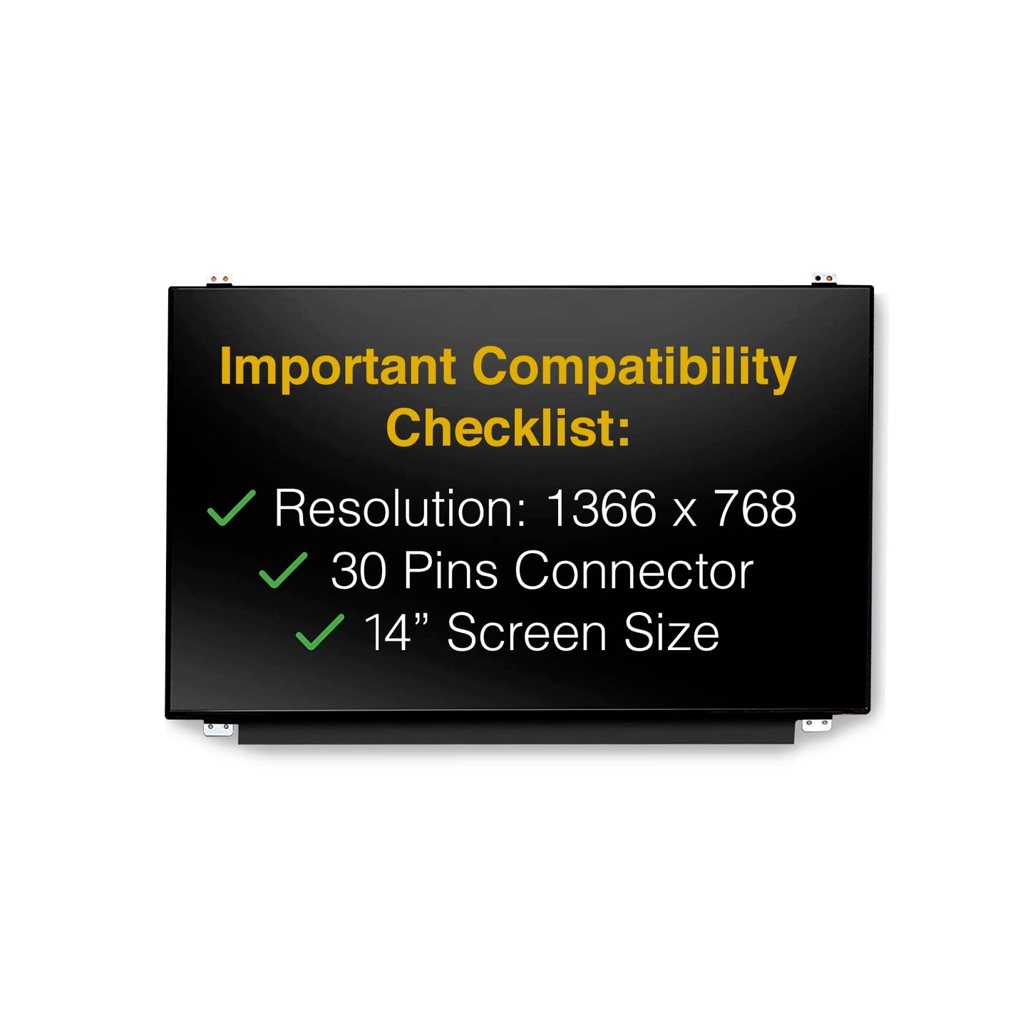 LCDBros Replacement Screen for N140BGA-EB3 REV.C1 30 Pins HD 1366x768 Glossy LED LCD with Tools