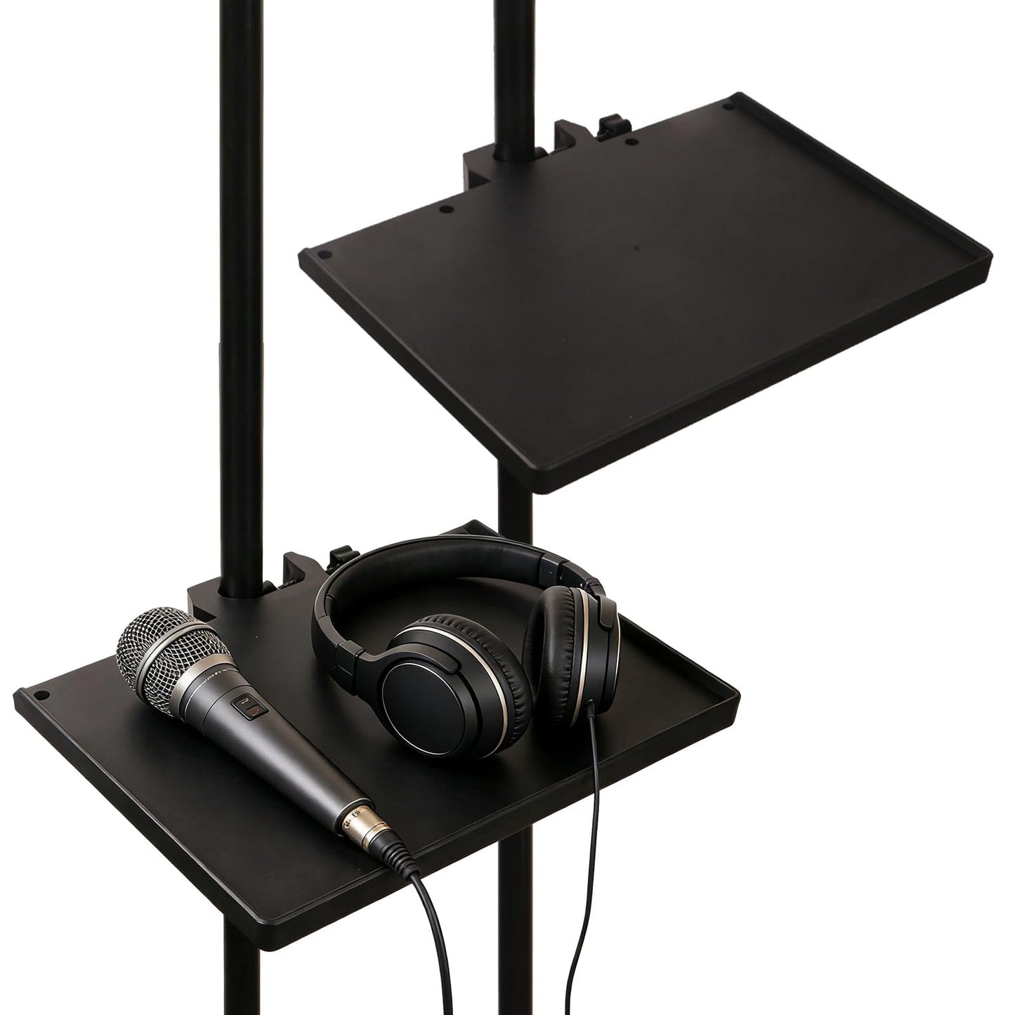 Saihisday Multi-Functional Phone Holder Microphone Stand Plastic Tray Live Broadcast Microphone Mic Rack Stand for Stage Live Streaming Concert