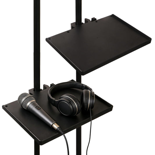 Saihisday Multi-Functional Phone Holder Microphone Stand Plastic Tray Live Broadcast Microphone Mic Rack Stand for Stage Live Streaming Concert