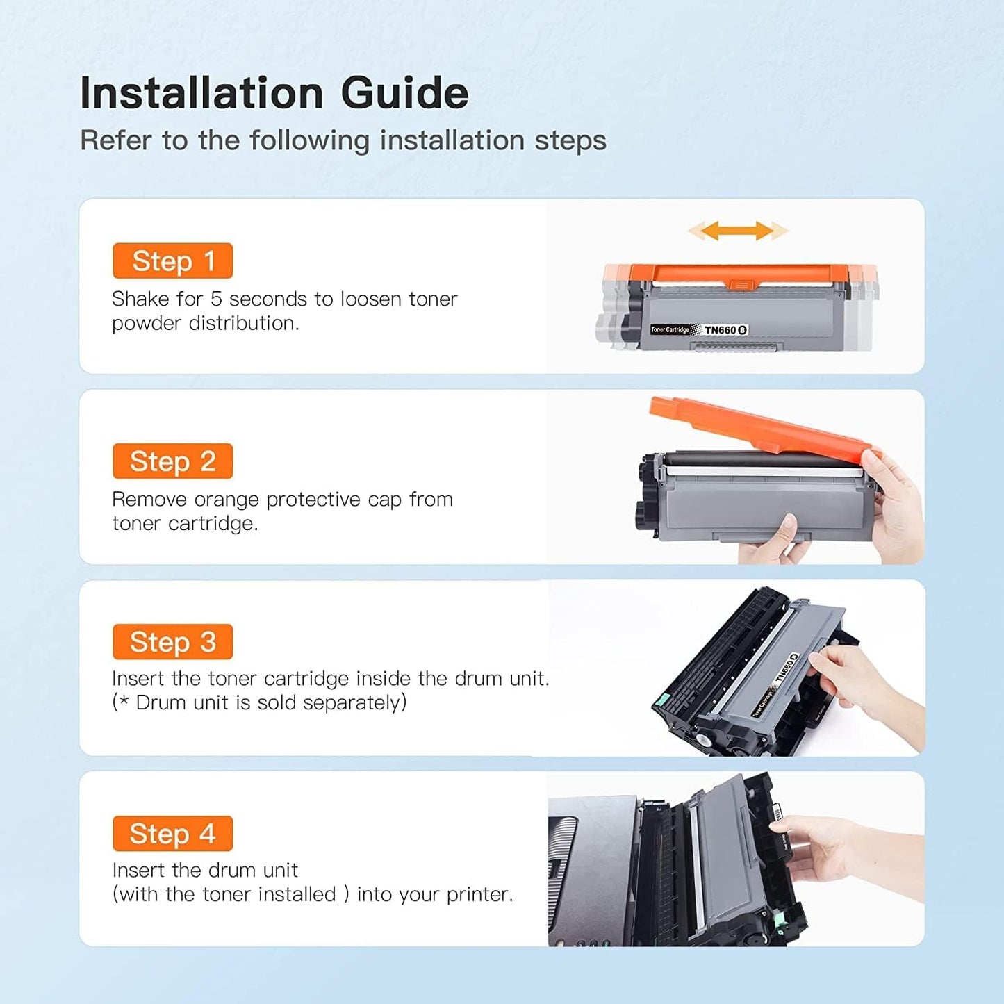 E-Z Ink TN660 Toner Cartridge Compatible for Brother TN660 TN630, 1 Black