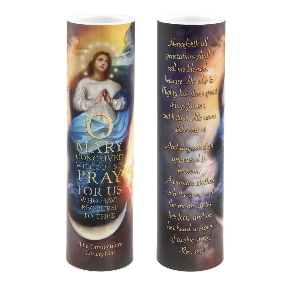 Immaculate Conception, LED Flameless Devotional Prayer Candle, THE SAINTS COLLECTION