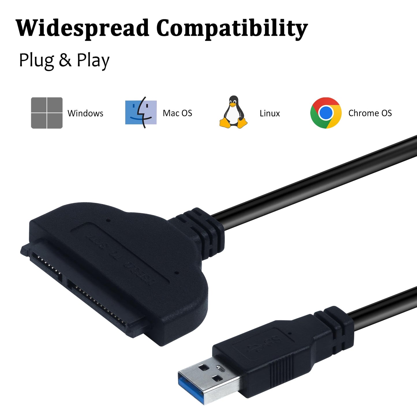 A-Goldnest SATA to USB Adapter - Superspeed 5Gbps Cable for 2.5 inch HDD and SSD, Compatible with USB 2.0/1.1 Older SATA Connector