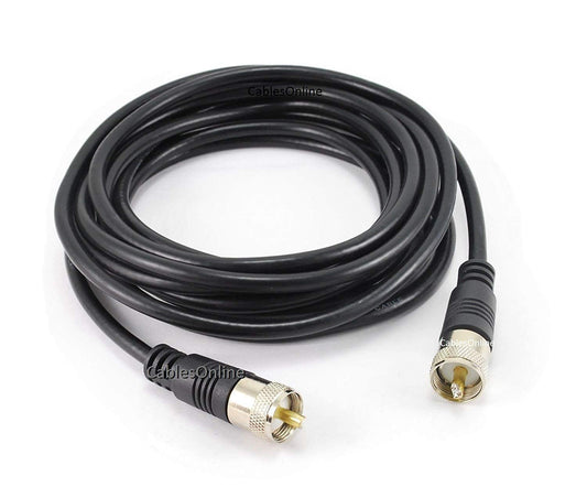 CablesOnline 15ft RG8x Coax UHF (PL259) Male to Male Antenna Cable (R-U015)