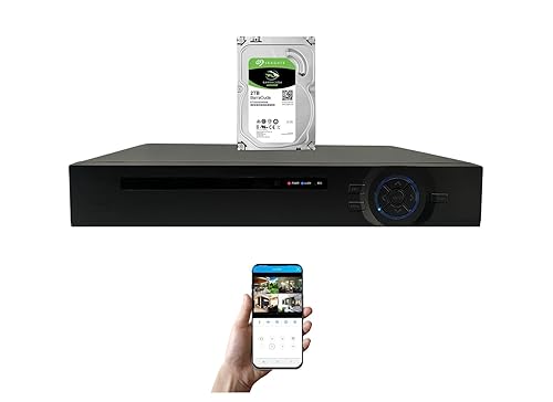 Evertech 16 Channel H.265 High-Definition DVR 2TB HDD Hybrid TVI AHD CVI Analog Home Office CCTV Security Digital Video Recorder