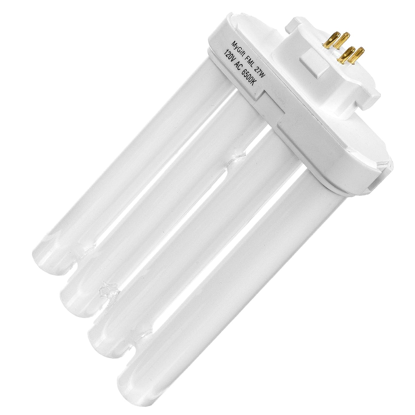 MyGift Fluorescent Light Bulb 4 Pin 6500K 27 Watt with Quad Tubes GX10Q-4 Base, Replacement Bulb for Light of America Lamps