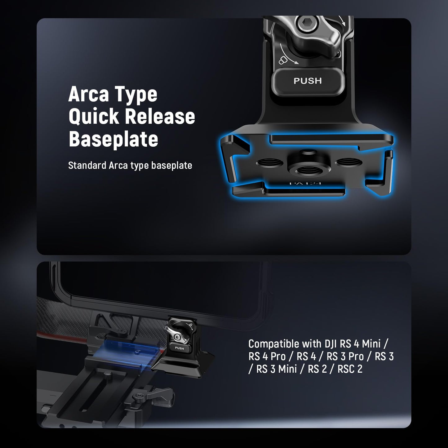 NEEWER Phone Tripod Mount with Arca Type Base, 1/4" Threads, Quick Release Clamp Compatible with iPhone 16 Pro Max S25 Ultra Phone Cage DJI RS4 Mini