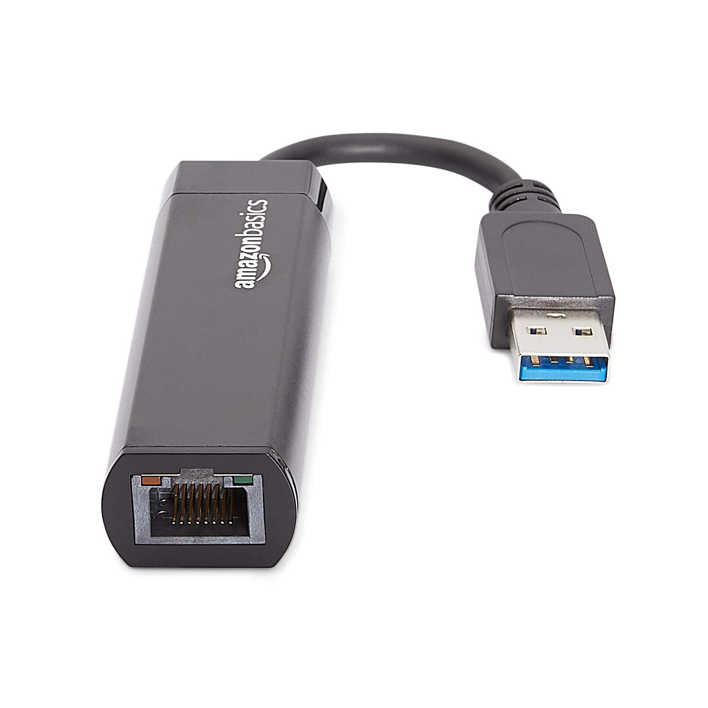 Amazon Basics USB 3.0 to 10/100/1000 Gigabit Ethernet Internet Adapter, Compatible with Windows and macOS, 10-Pack, Black